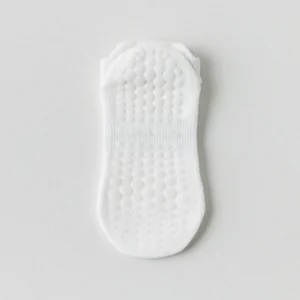 Chaussettes pilates courtes blanches antidérapantes