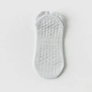 Chaussettes pilates courtes grises antidérapantes