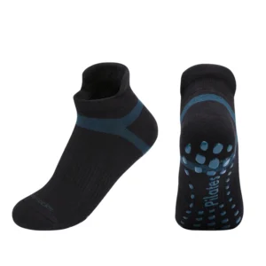 Chaussettes pilates courtes noires et vertes