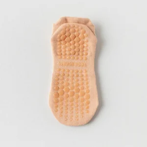 Chaussettes pilates courtes oranges antidérapantes