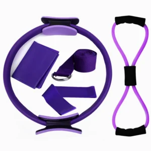 Kit pilates cercle et élastiques violet
