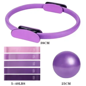Kit pilates violet cercle, élastique et ballon